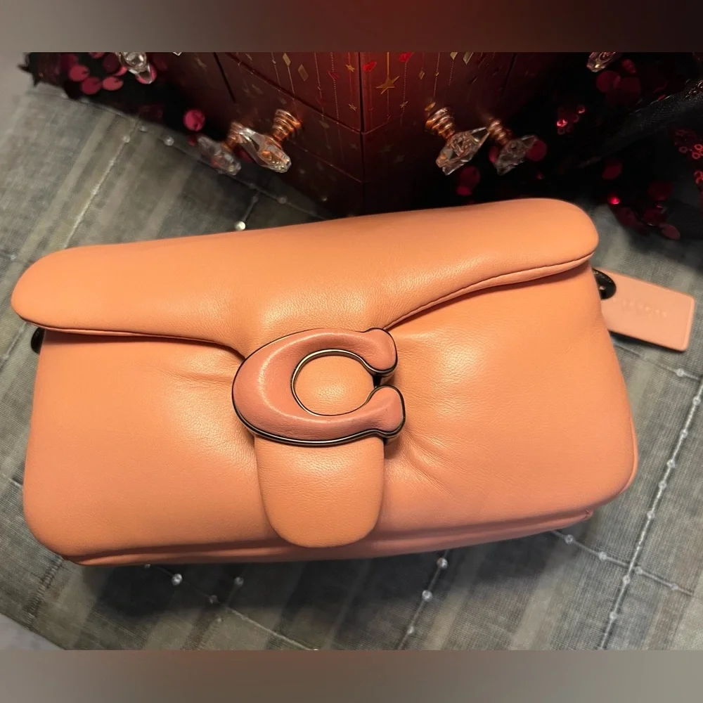 Coach 2021 Candy Pink Nappa Leather Pillow Tabby 18 Crossbody Hand Bag & Dusty - Picture 2 of 16